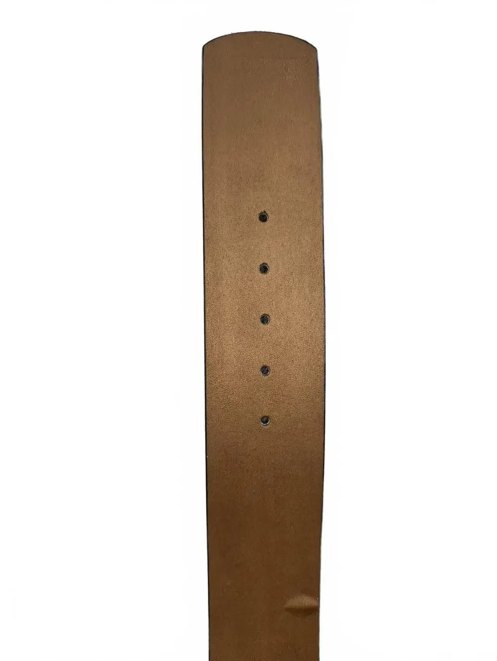 H&M Wide Brown Faux Suede Belt with Gold Bamboo Style Buckle